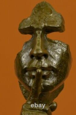 Man Face Sculpture Statue New Bronze Dali The Silence Hot Cast Art Deco