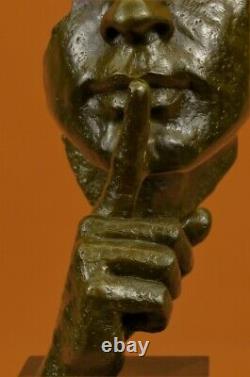 Man Face Sculpture Statue New Bronze Dali The Silence Hot Cast Art Deco