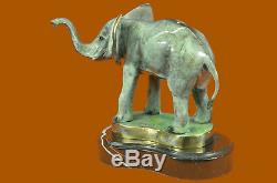Marius Elephant Art Deco Bronze Sculpture Marble Base Figurine Statue T