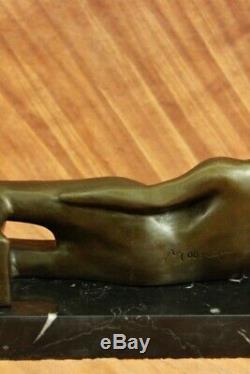 Marvelous Abstract Art Modern Bronze Nude Sculpture Henry Moore Figurine
