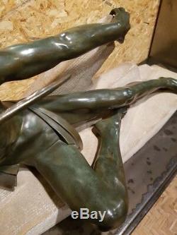 Max Le Verrier Art Deco Old Rare Large Sculpture Statue Years 20 30 Bronze