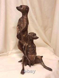 Meerkat bronze art sculpture signed LE CANN, numbered