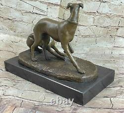 Mene Rare Bronze Greyhound Whippet Statue Unique Sculpture Vintage Art