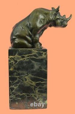 Milo Signed Animal Statue With Art Deco Style Bronze Sculpture Figurine