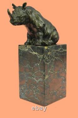 Milo Signed Animal Statue With Art Deco Style Bronze Sculpture Figurine