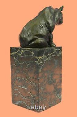 Milo Signed Animal Statue With Art Deco Style Bronze Sculpture Figurine