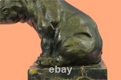 Milo Signed Animal Statue With Art Deco Style Bronze Sculpture Figurine