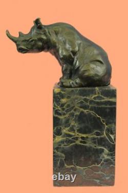 Milo Signed Animal Statue with Art Deco Style Bronze Sculpture Figurine