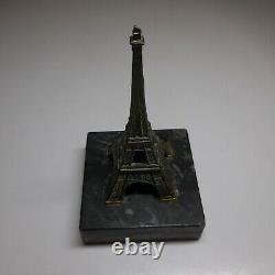 Miniature Sculpture Tour Effel Bronze Marble 1930 Art Deco Paris France N6448