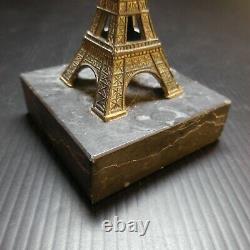 Miniature Sculpture Tour Effel Bronze Marble 1930 Art Deco Paris France N6448