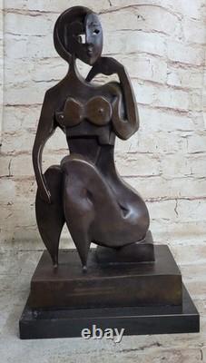 Modern Abstract Art Bronze Sculpture Figurine Nude Woman Artwork Deco