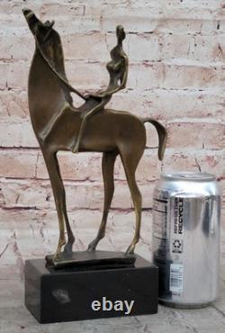 Modern Abstract Art Female Horse Riding Bronze Sculpture by Dali Sale