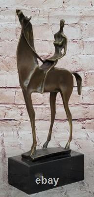 Modern Abstract Art Female Horse Riding Bronze Sculpture by Dali Sale