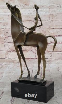 Modern Abstract Art Female Horse Riding Bronze Sculpture by Dali Sale