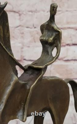 Modern Abstract Art Female Horse Riding Bronze Sculpture by Dali Sale