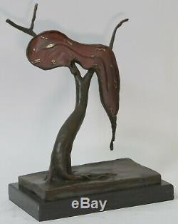 Modern Abstract Art Melting Clock Bronze Sculpture By Salvador Dali Balance