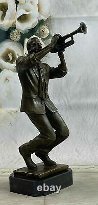 Modern Abstract Bronze Figurine Sculpture Jazz Musician Trumpet for Sale Nr