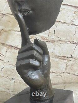 Modern Abstract Bronze Sculpture by Dali Detailed Figurine Opening