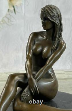 Modern Abstract Nude Woman Girl 100% Bronze Flame Sculpture Statue