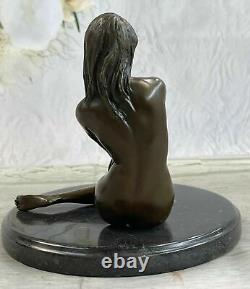 Modern Abstract Nude Woman Girl 100% Bronze Flame Sculpture Statue