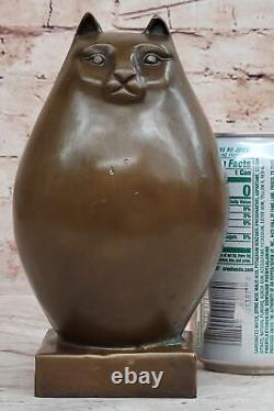 Modern Art Bronze- Fat Cat, Signed Milo A Tribute to Botero Bronze Sculpture