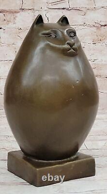 Modern Art Bronze - Fat Cat, Signed Milo A Tribute to Botero Bronze Sculpture