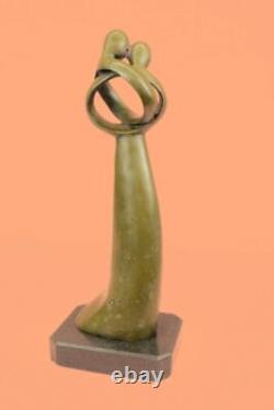Modern Art Deco Bronze Sculpture Statue Abstract Loved Couple Family