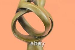 Modern Art Deco Bronze Sculpture Statue Abstract Loved Couple Family