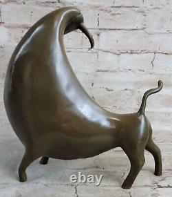 Modern Classic Abstract Art Signed Bull Made Bronze Sculpture Figurine Nude