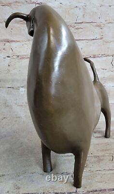 Modern Classic Abstract Art Signed Bull Made Bronze Sculpture Figurine Nude