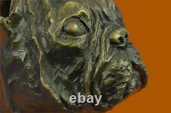 Modern English French Bulldog Main Art Bronze Sculpture Statue Figure
