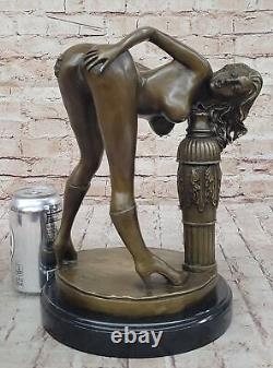 Modern New Abstract Art Nude Woman Girl 100% Bronze Flame Sculpture Preiss