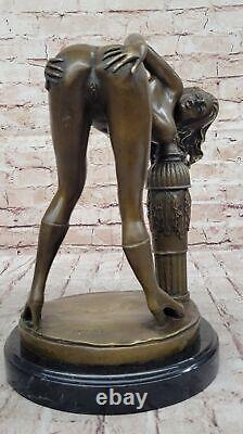 Modern New Abstract Art Nude Woman Girl 100% Bronze Flame Sculpture Preiss