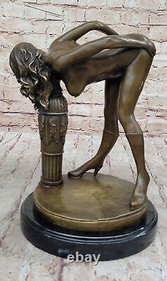 Modern New Abstract Art Nude Woman Girl 100% Bronze Flame Sculpture Preiss