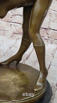 Modern New Abstract Art Nude Woman Girl 100% Bronze Flame Sculpture Preiss