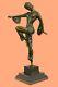 Modern Vintage Art Deco Bronze Sculpture Of Female Dancer Metal