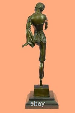 Modern Vintage Art Deco Bronze Sculpture of Female Dancer Metal