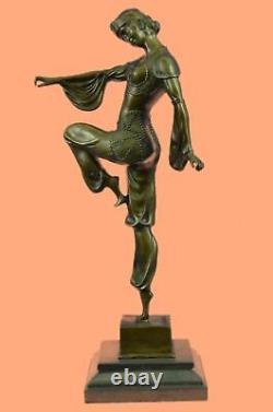 Modern Vintage Art Deco Bronze Sculpture of Female Dancer Metal
