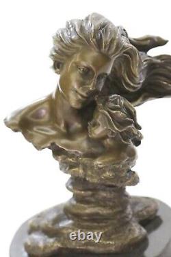 Mother Child Love Bronze Sculpture Made Figure Statue Art Deco