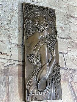 Museum Quality Bronze Sculpture Art Nouveau Style Low Roman Girl Authentic