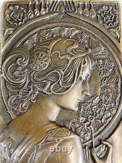 Museum Quality Bronze Sculpture Art Nouveau Style Low Roman Girl Authentic