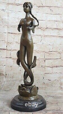 Mythical Art Deco 16' Grand Mermaid Bronze Sculpture Classic Statue Work