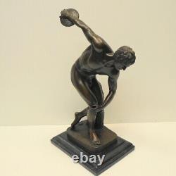 Naked Discobolus Style Art Deco Style Art Nouveau Solid Bronze Sig