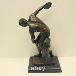 Naked Discobolus Style Art Deco Style Art Nouveau Solid Bronze Sig