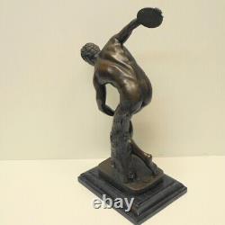 Naked Discobolus Style Art Deco Style Art Nouveau Solid Bronze Sig