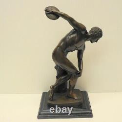 Naked Discobolus Style Art Deco Style Art Nouveau Solid Bronze Sig