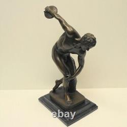 Naked Discobolus Style Art Deco Style Art Nouveau Solid Bronze Sig