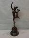 Naked Mercury Statue Sculpture In Solid Bronze Art Deco Style Art Nouveau Signed