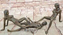 New Bronze Sculpture Chair Art Statue, Female Erotic Art Quality Decor Open