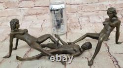 New Bronze Sculpture Chair Art Statue, Female Erotic Art Quality Decor Open
